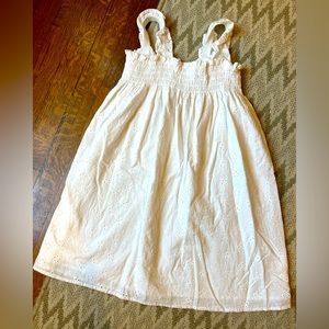 COPY - Minnow Girls 7/8 white eyelet dress with smocking